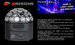 JB SYSTEMS LED POWERBALL WHITE LED-Spiegelkugel-Lichteffekt, WW/CW, 200W