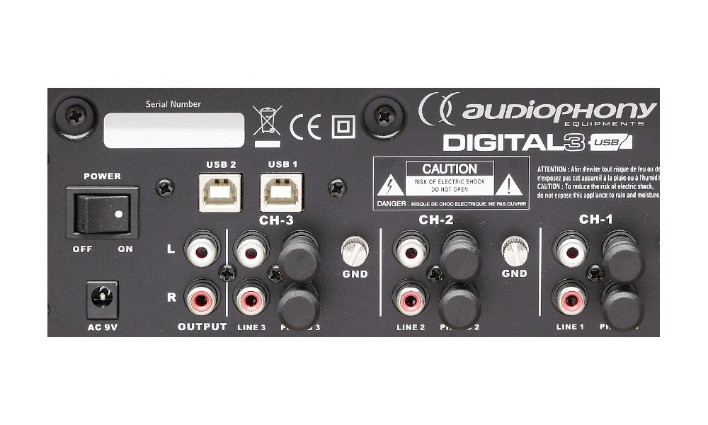 Table de mixage Audiophony Digital 3 avec talkover Micro et 3