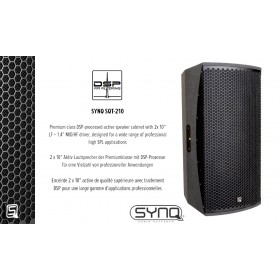 SYNQ SQT-210 Enceinte active 2 voies 2 x 10" 1600W RMS, DSP, X-OVER & FIR-Filtre